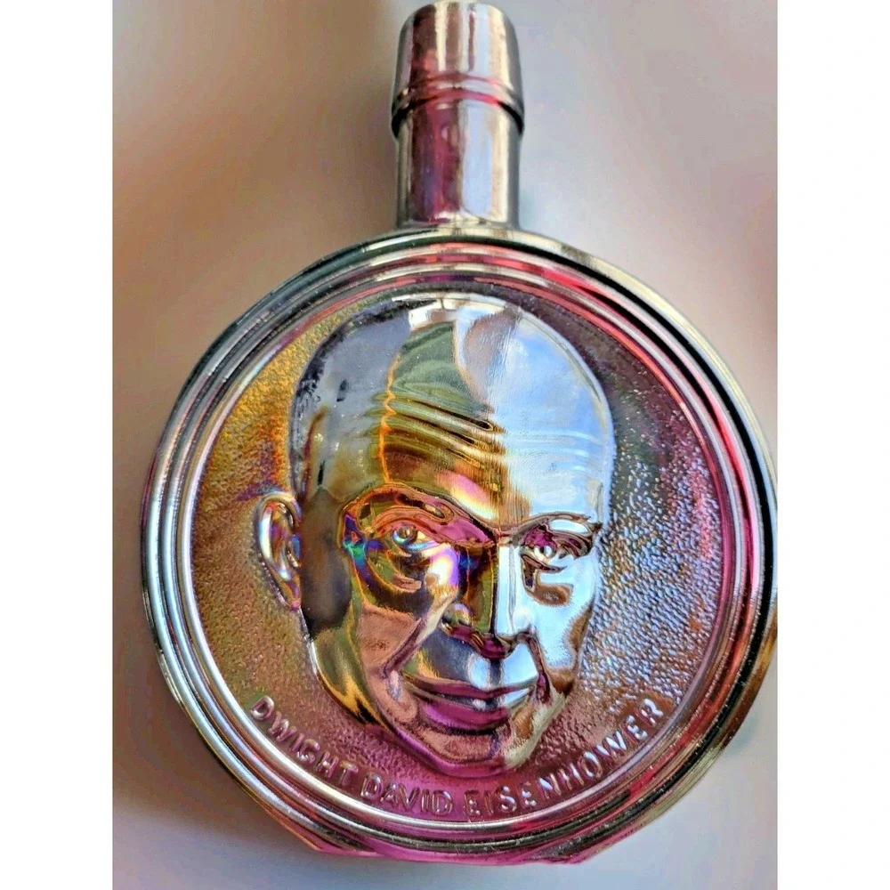 Wheaton Presidential Decanter Vintage Carnival Glass Purple Dwight D Eisenhower - Picture 1 of 6